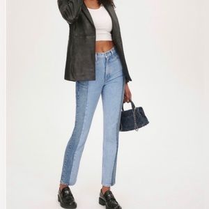 Reformation Cynthia Reworked High Rise Straight Jeans